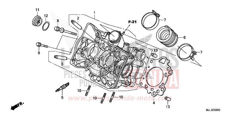 ZYLINDERKOPF von NC750X DCT GRAPHITE BLACK (NHB01) von 2014